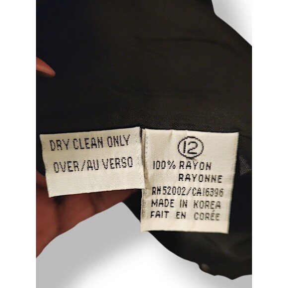 Liz Claiborne 2 Piece Skirt Set Polka Dot Women's 12 Rayon Black - Picture 6 of 9